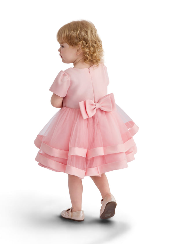 kids atelier tulleen Pink Suttona Satin Bow Dress