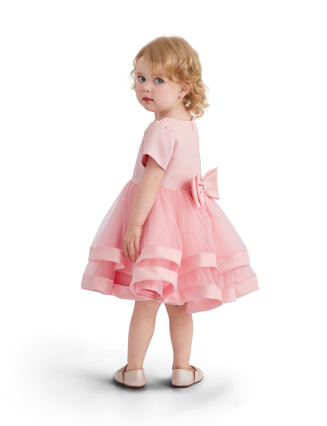 kids atelier tulleen Pink Suttona Satin Bow Dress