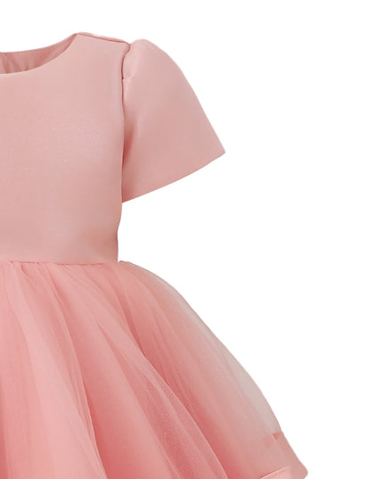 kids atelier tulleen Pink Suttona Satin Bow Dress