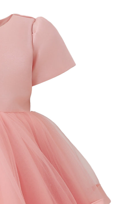 kids atelier tulleen Pink Suttona Satin Bow Dress
