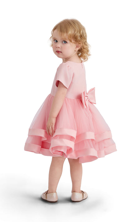 kids atelier tulleen Pink Suttona Satin Bow Dress