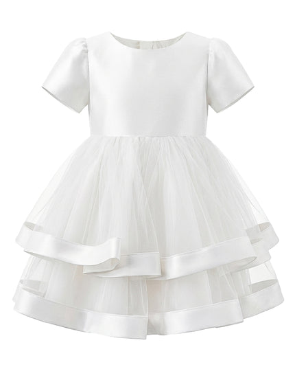 kids atelier tulleen White Suttona Satin Bow Dress
