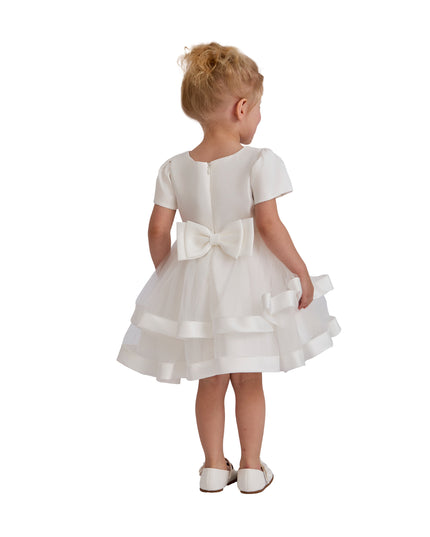 kids atelier tulleen White Suttona Satin Bow Dress