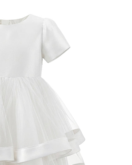 kids atelier tulleen White Suttona Satin Bow Dress