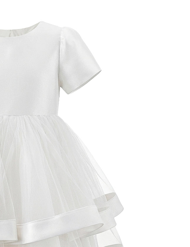 kids atelier tulleen White Suttona Satin Bow Dress