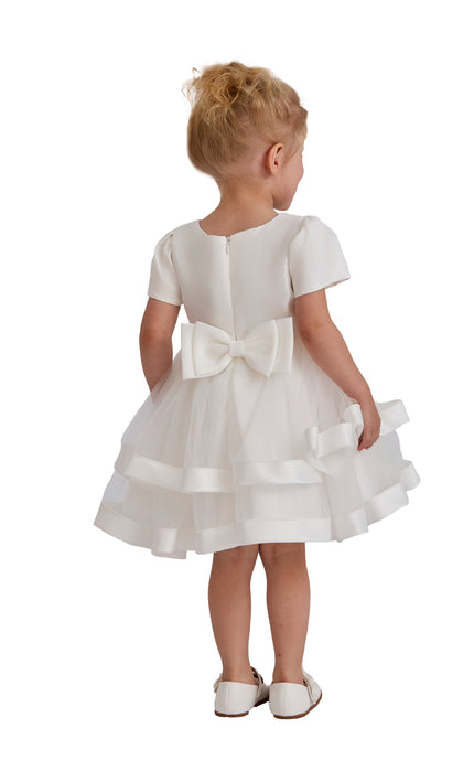 kids atelier tulleen White Suttona Satin Bow Dress