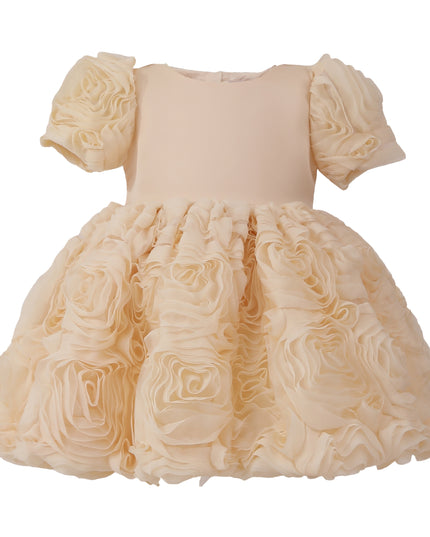 kids atelier tulleen Champagne Bow Rosette Dress