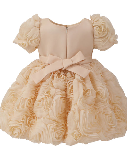 kids atelier tulleen Champagne Bow Rosette Dress