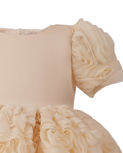 kids atelier tulleen Champagne Bow Rosette Dress
