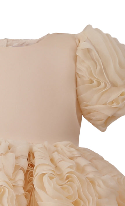 kids atelier tulleen Champagne Bow Rosette Dress