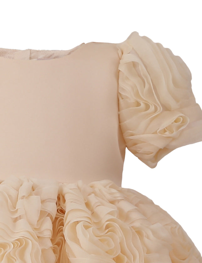 kids atelier tulleen Champagne Bow Rosette Dress