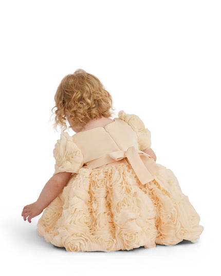 kids atelier tulleen Champagne Bow Rosette Dress