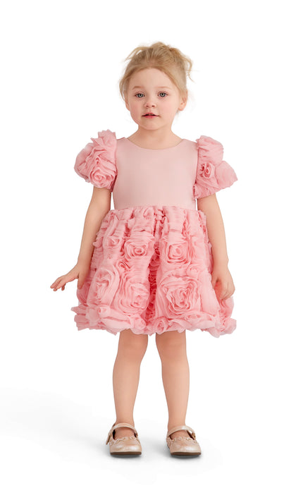 kids atelier tulleen Pink Bow Rosette Dress
