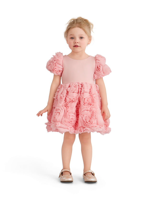 kids atelier tulleen Pink Bow Rosette Dress