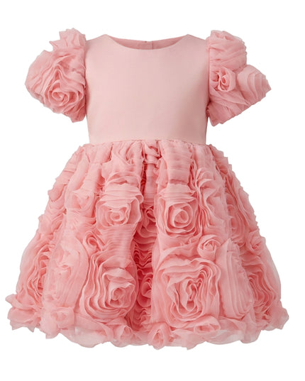 kids atelier tulleen Pink Bow Rosette Dress