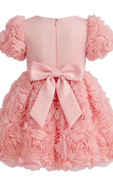 kids atelier tulleen Pink Bow Rosette Dress