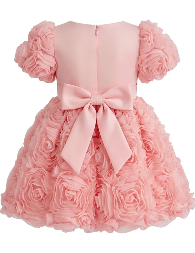 kids atelier tulleen Pink Bow Rosette Dress
