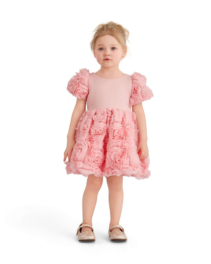 kids atelier tulleen Pink Bow Rosette Dress
