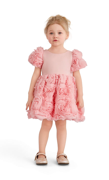 kids atelier tulleen Pink Bow Rosette Dress