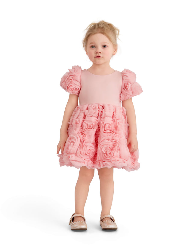 kids atelier tulleen Pink Bow Rosette Dress