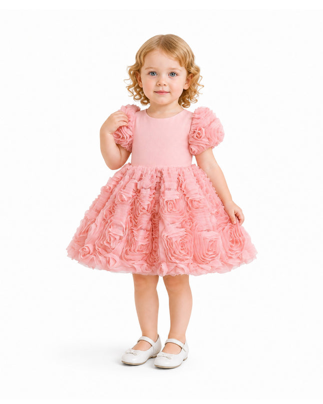 kids atelier tulleen Pink Bow Rosette Dress