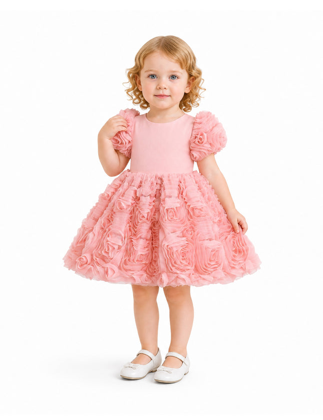 kids atelier tulleen Pink Bow Rosette Dress