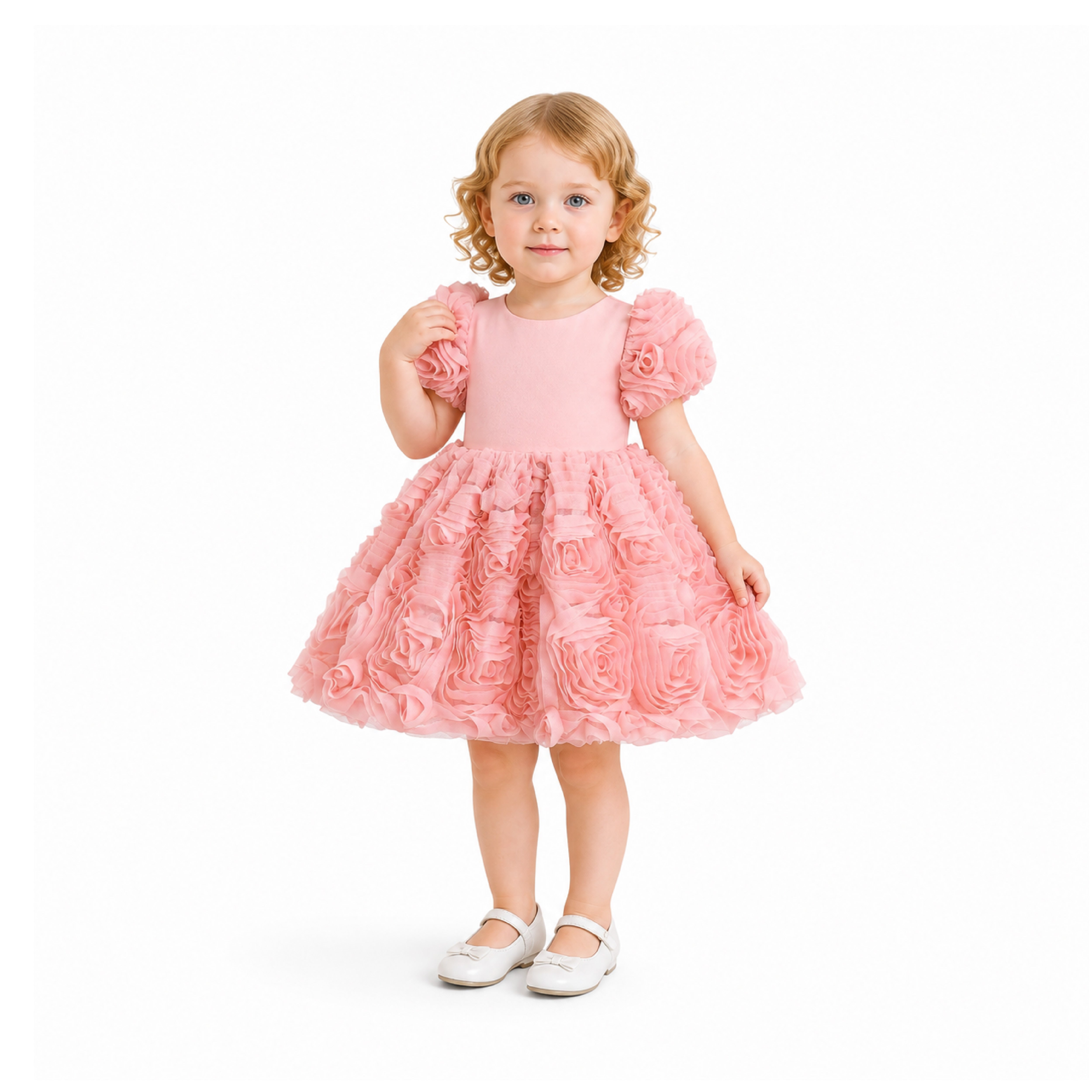 Pink Bow Rosette Dress 9M / Pink Pink Bow Rosette Dress 9M / Pink