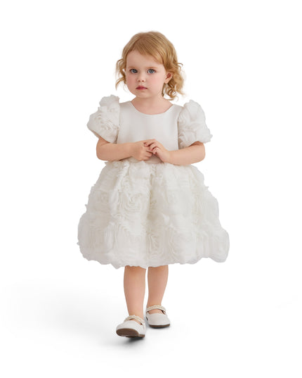 kids atelier tulleen White Bow Rosette Dress