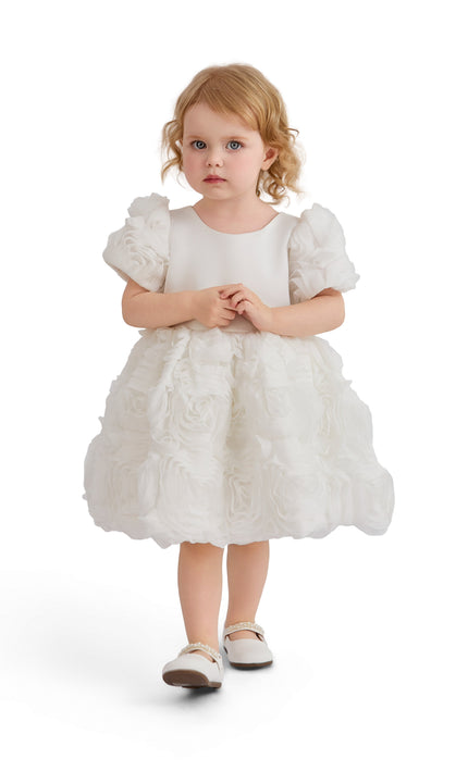kids atelier tulleen White Bow Rosette Dress