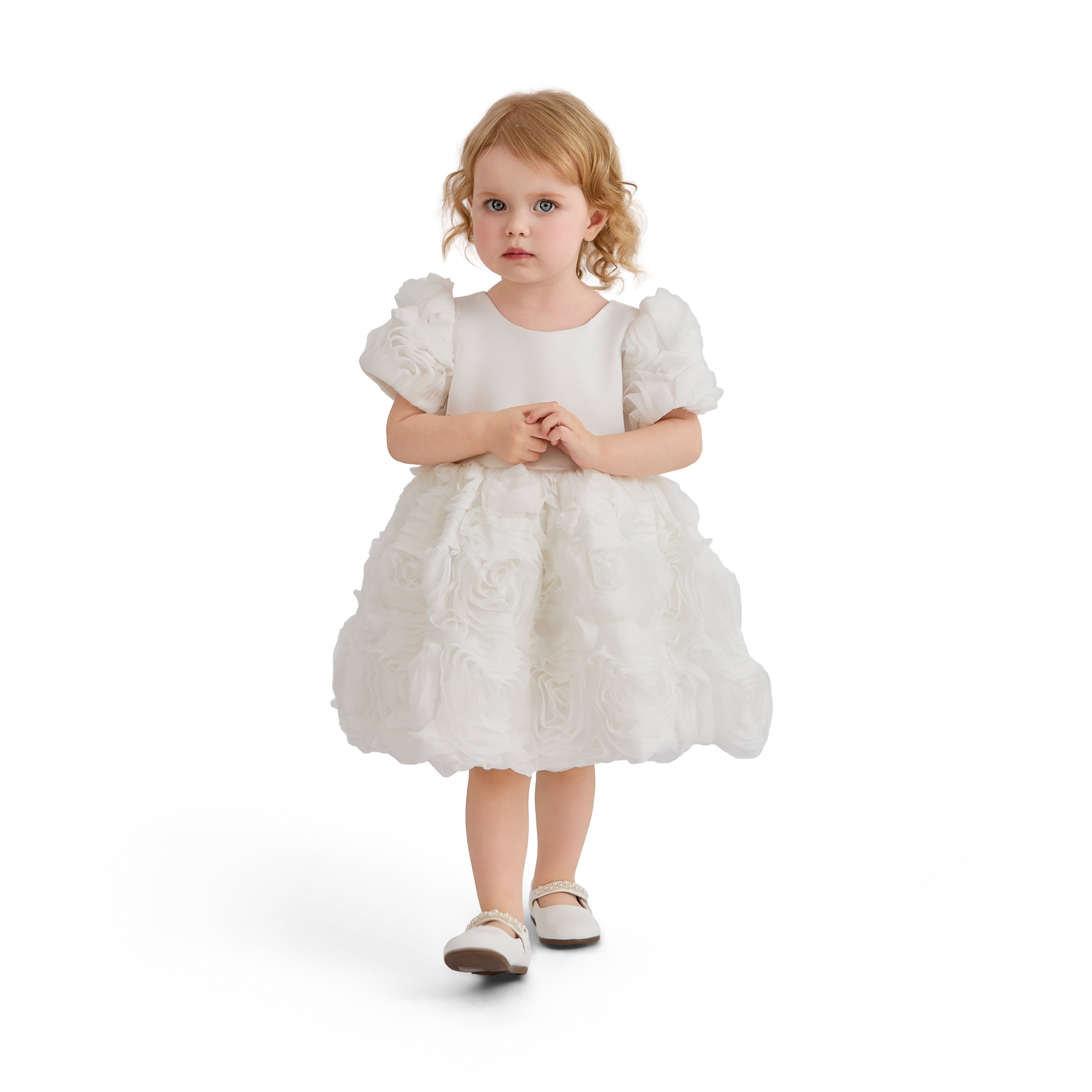 White Bow Rosette Dress 18M / White