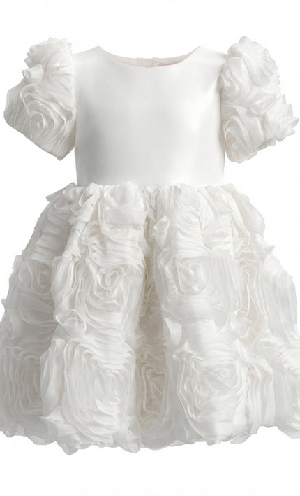kids atelier tulleen White Bow Rosette Dress
