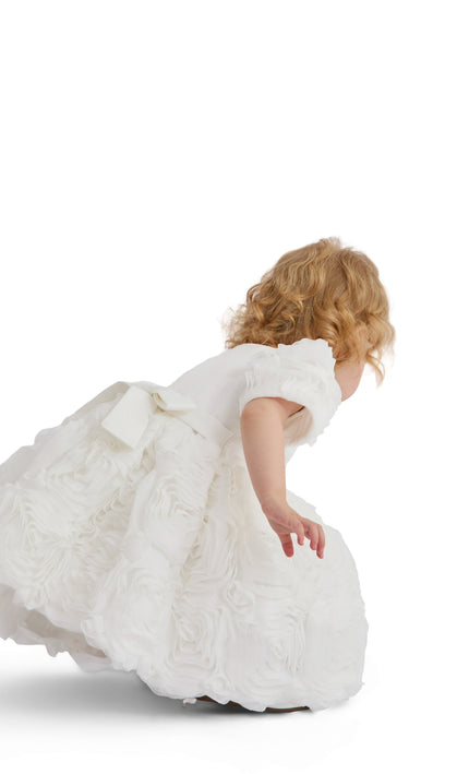 kids atelier tulleen White Bow Rosette Dress
