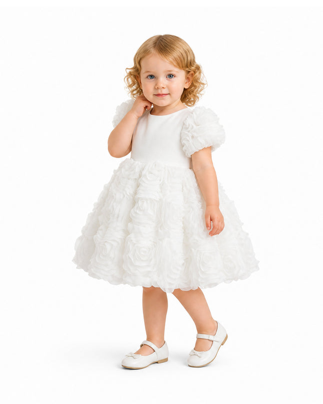 kids atelier tulleen White Bow Rosette Dress