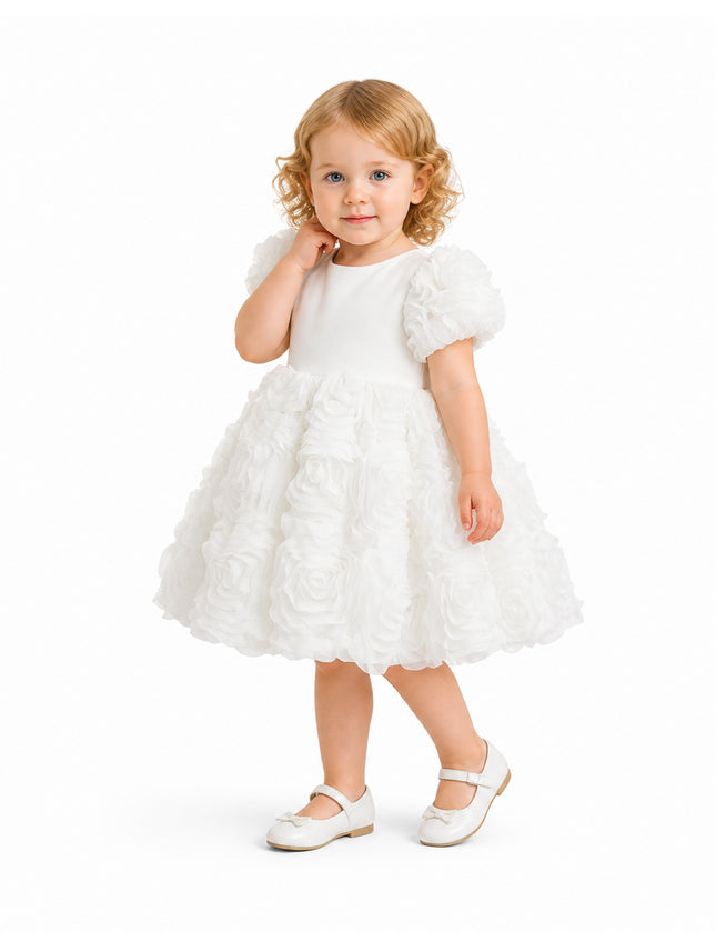 kids atelier tulleen White Bow Rosette Dress