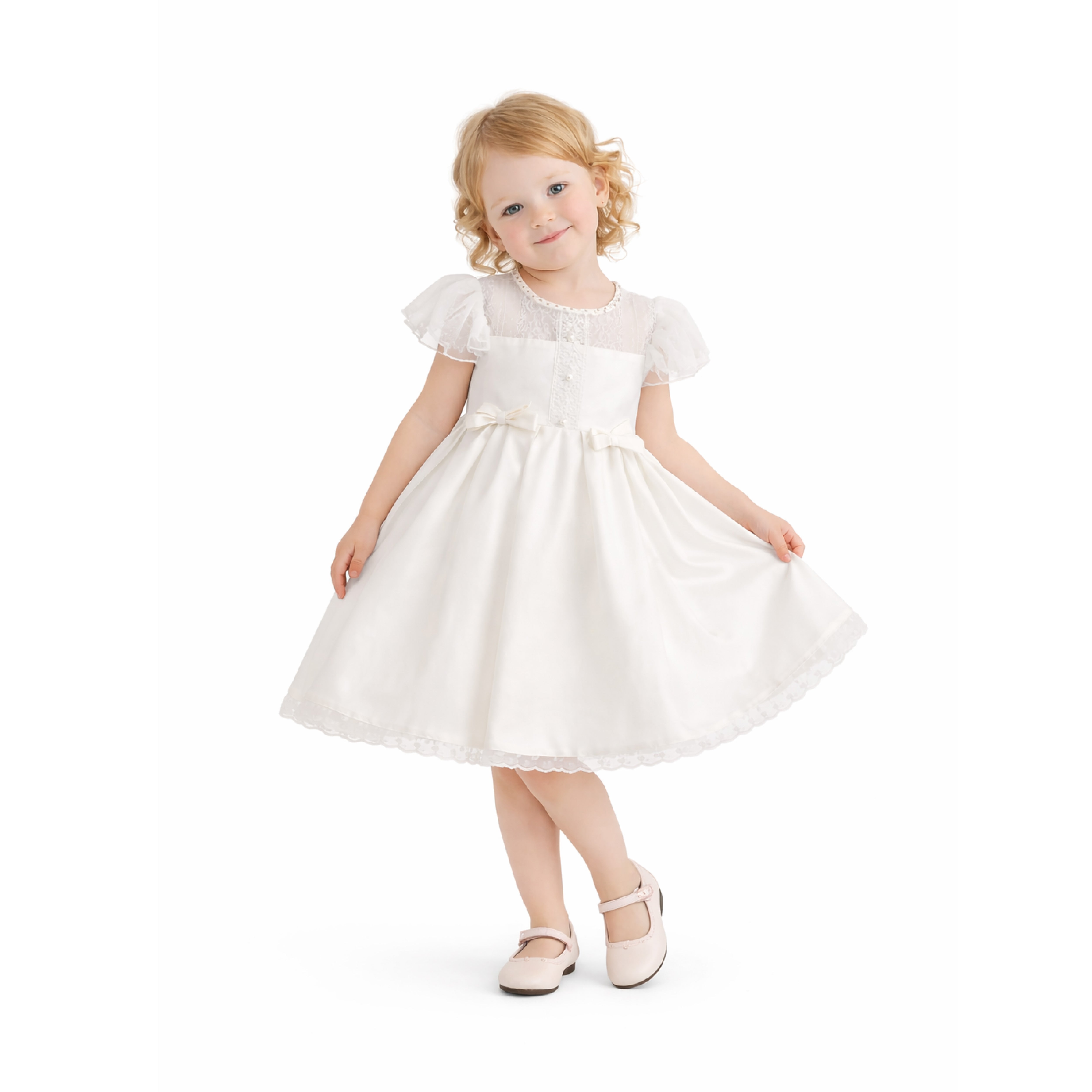 the ivory puff dress Liya IVORY PUFF SLEEVE MIDI DRESS