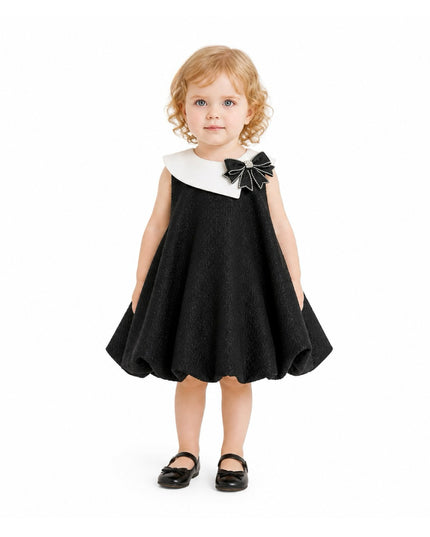 kids atelier tulleen Black Bow-Embellishment Dress