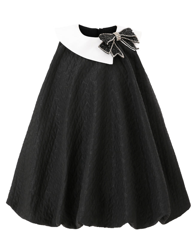 kids atelier tulleen Black Bow-Embellishment Dress