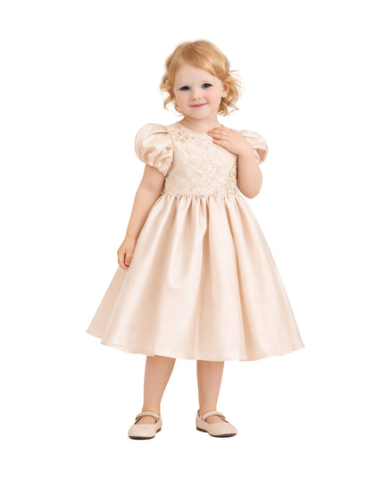 KA tulleen Champagne Altura Satin Bow Occasion Dress