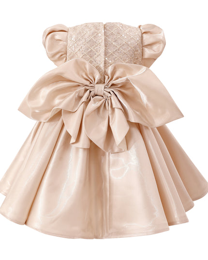 KA tulleen Champagne Altura Satin Bow Occasion Dress