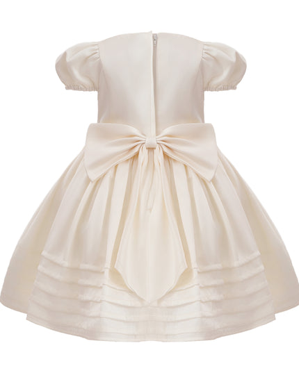 kids atelier tulleen Ivory Vistaine Floral-Embroidered Pleated Dress