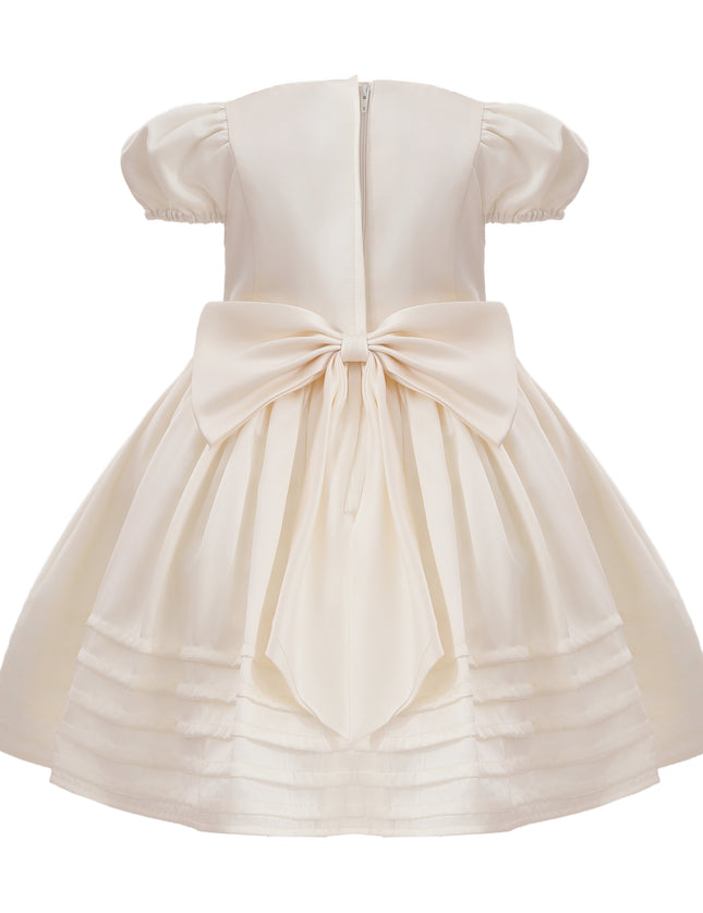 kids atelier tulleen Ivory Vistaine Floral-Embroidered Pleated Dress