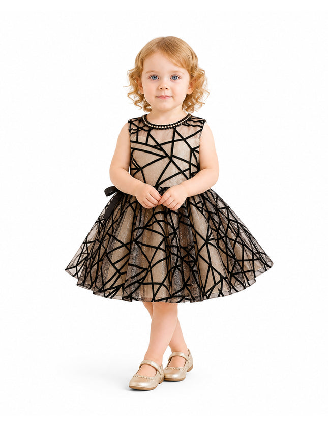 tulleen Beige Belvedra Pearl-Trim Ribbon Dress