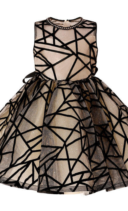 tulleen Beige Belvedra Pearl-Trim Ribbon Dress