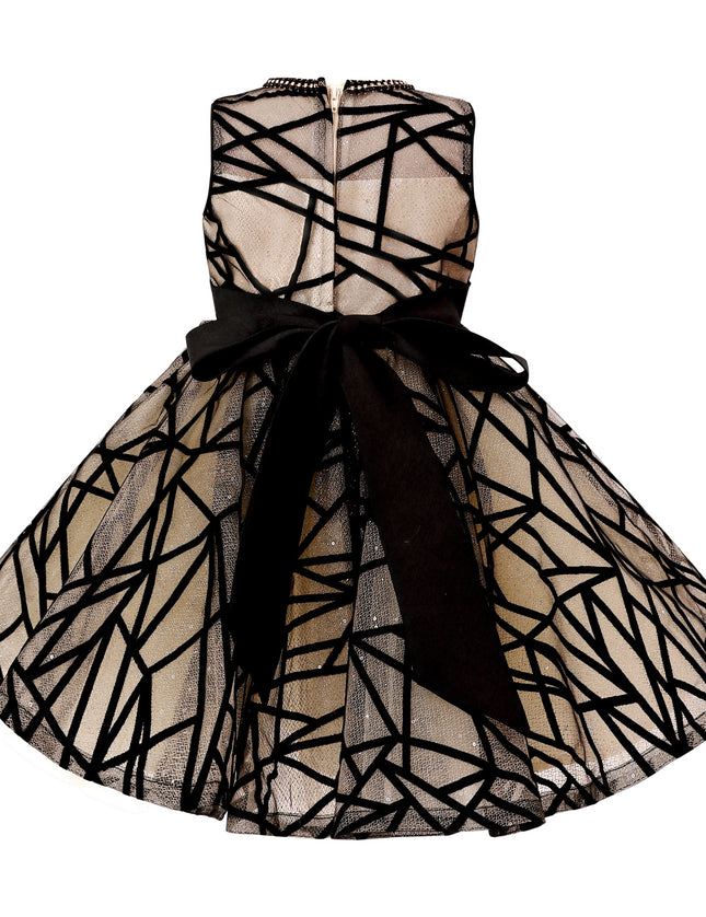 tulleen Beige Belvedra Pearl-Trim Ribbon Dress