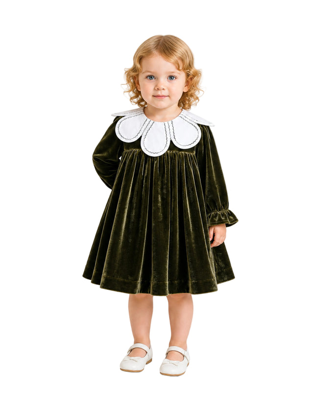 kids atelier tulleen Olive & Petal Velvet Dress