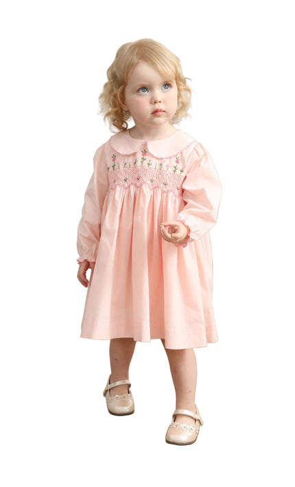 kids atelier tulleen Pink Blossom Smocked Dress