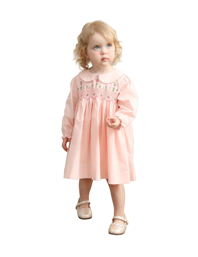 kids atelier tulleen Pink Blossom Smocked Dress