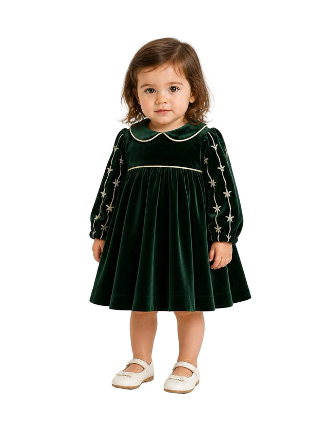 kids atelier tulleen Dark Green Velvet Dress