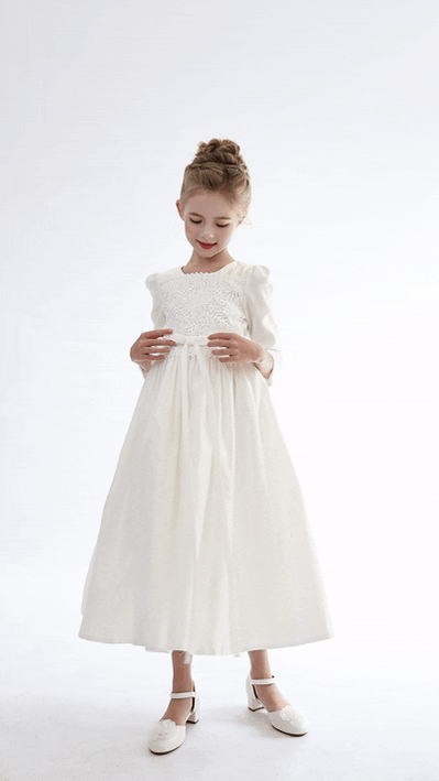 kids atelier tulleen White Marindel Lace & Tulle Dress