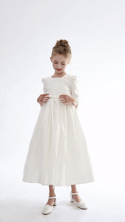 kids atelier tulleen White Marindel Lace & Tulle Dress